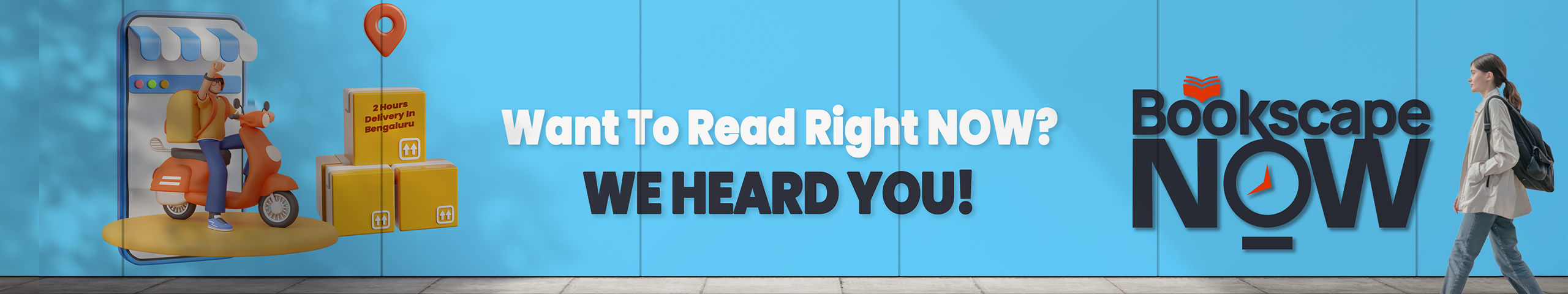 rapid delviery, bookscape now, 2 hrs delivery, bangalore